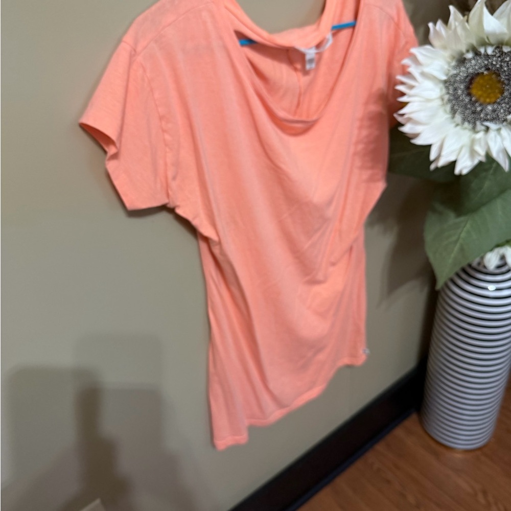 Victoria's Secret Short Sleeve Crewneck Top - Coral Peach
